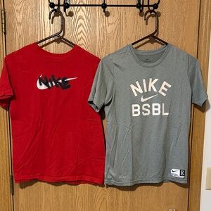 Bundle of 2 Nike Kids Red and Gray Short Sleeve Tees